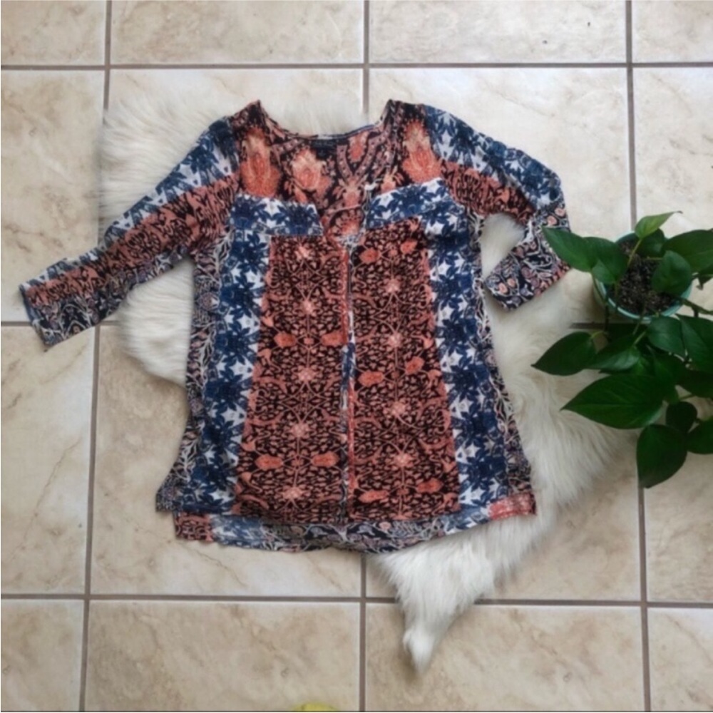 Lucky Brand Boho V-Neck Blouse